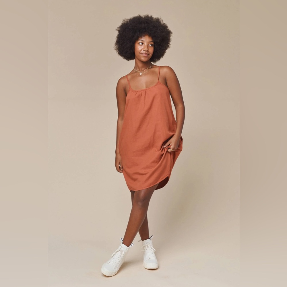 NWT Jungmaven Sundance Slip Dress | Size Medium | Rooibos Tea | POCKETS!